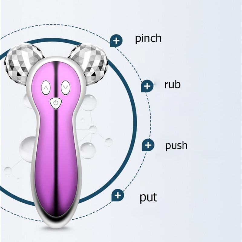 3D Roller Massager Facial Microcurrent Vibration Skin Firming Wrinkle Removal Device Body Slimming Shaping Face Massage Tool