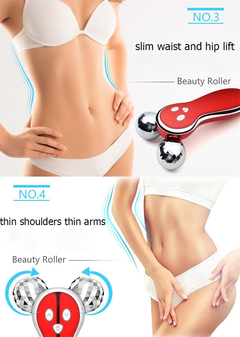 3D Roller Massager Facial Microcurrent Vibration Skin Firming Wrinkle Removal Device Body Slimming Shaping Face Massage Tool