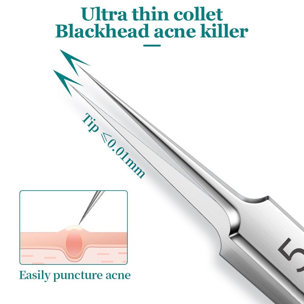 Blackhead Acne Needle Remover Pimple 3/5/8/11Pcs Stainless Steel Extractor Blemish Tweezer Tool Kit