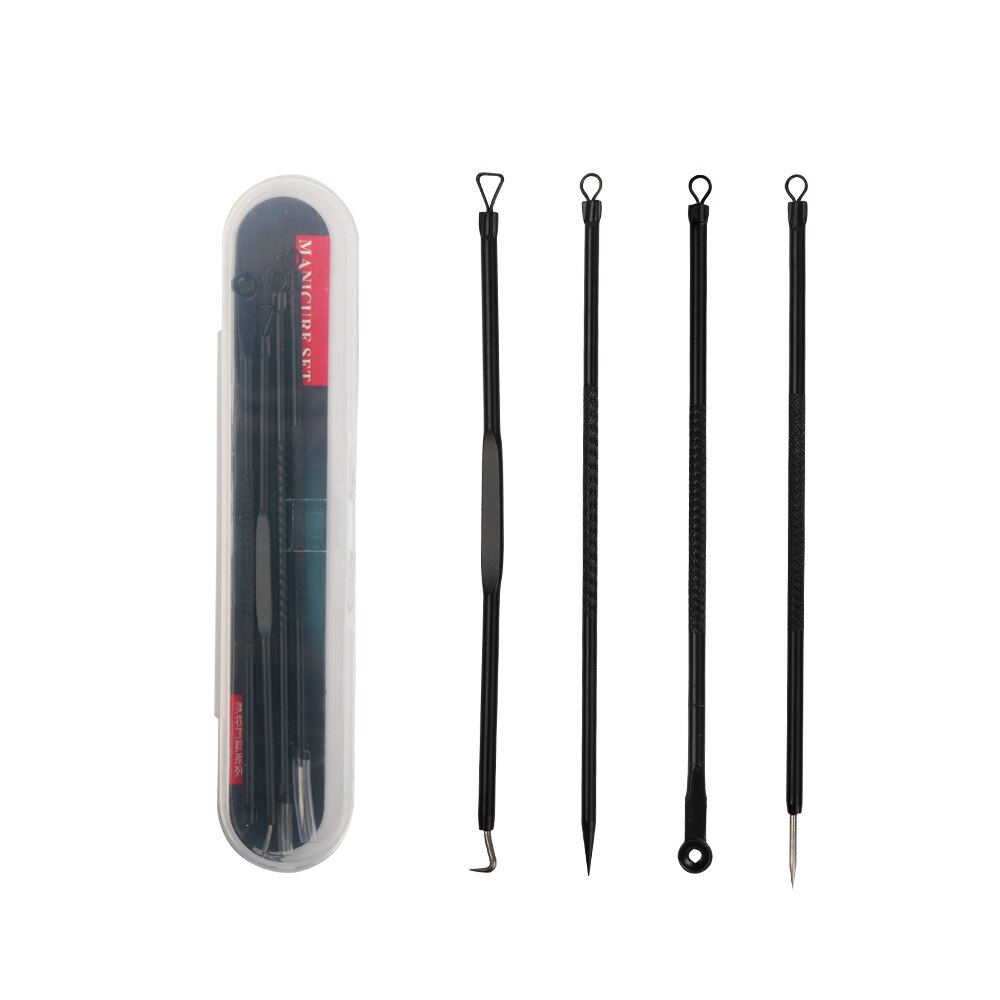 4/5/6/7/8Pcs Blackhead Remover Tool Kit Pimple Acne Clip Needle Face Care Blemish Blackhead Extractor Tool with Leather Case