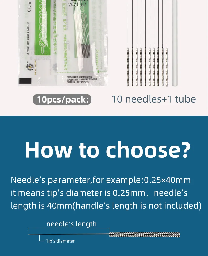 5000 Pcs Acupuncture Needle with Tube Disposable Sterile Beauty 10 BOX Massage Sterilze Needle Face Finger Micro Acupuncture