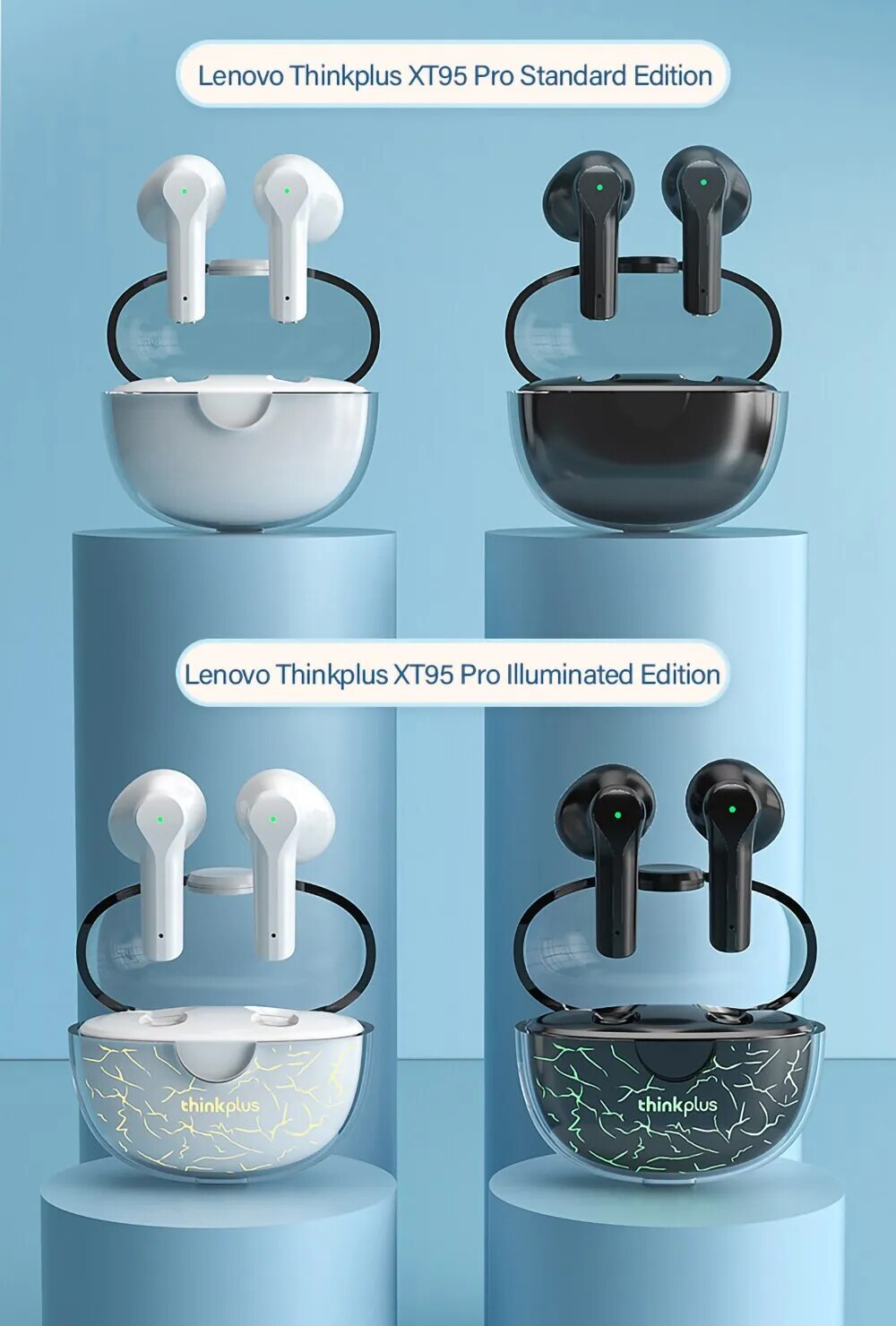 XT95PRO Standard, Non-luminous Bluetooth Headsets for Thinkplus Wireless Binaural TWS5.1 Sports Games