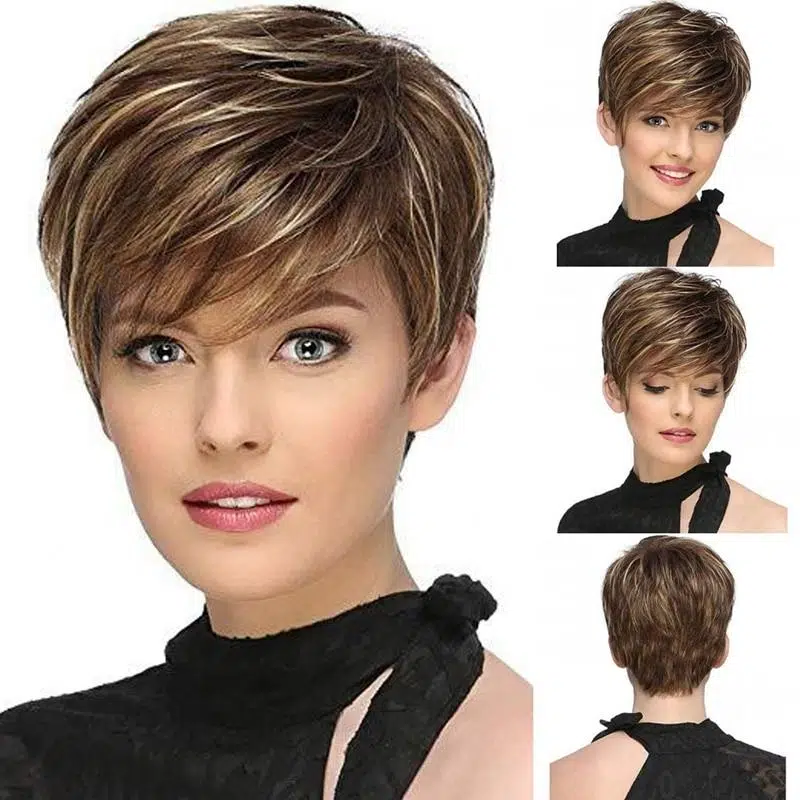 JOY&BEAUTY Short Bob Wavy Wig for Women Synthetic Silver Gray Wigs for Party or Daily Use Heat Resistant Hairstyle wigs