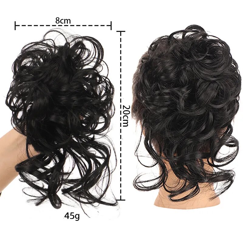 Curly Bun Messy Claw Chignon Clip Hair Bun Curly Wig Messy Scrunchies Hairpiece Clip in Hair Tail Extension 