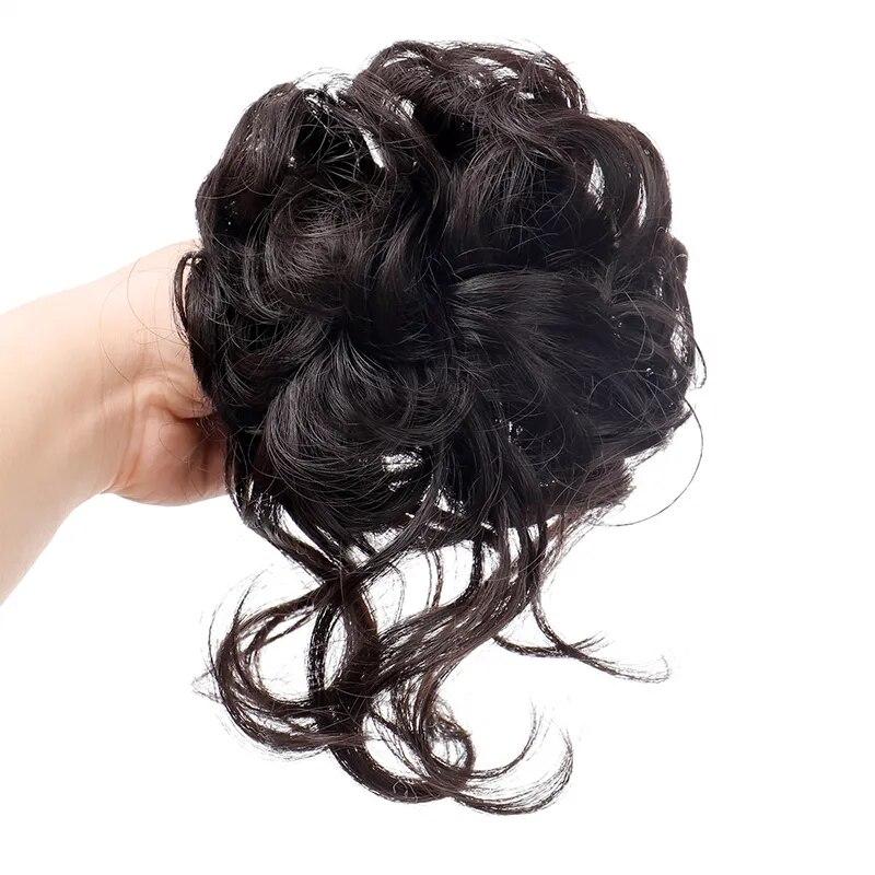 Claw Chignon Curly Hair Bands Messy Bun Hairpiece for Women Scrunchy Natural Clip-on Hair