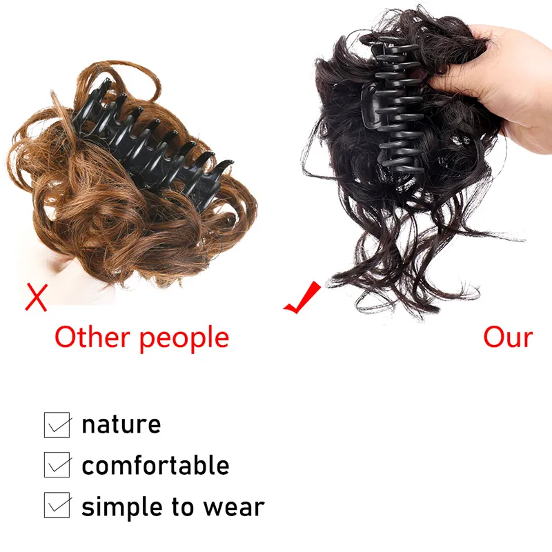 Synthetic Claw Chignon Curly Hair Bands Messy Bun Hairpiece for Women Scrunchy Natural Clip-on hair Fake False Hair