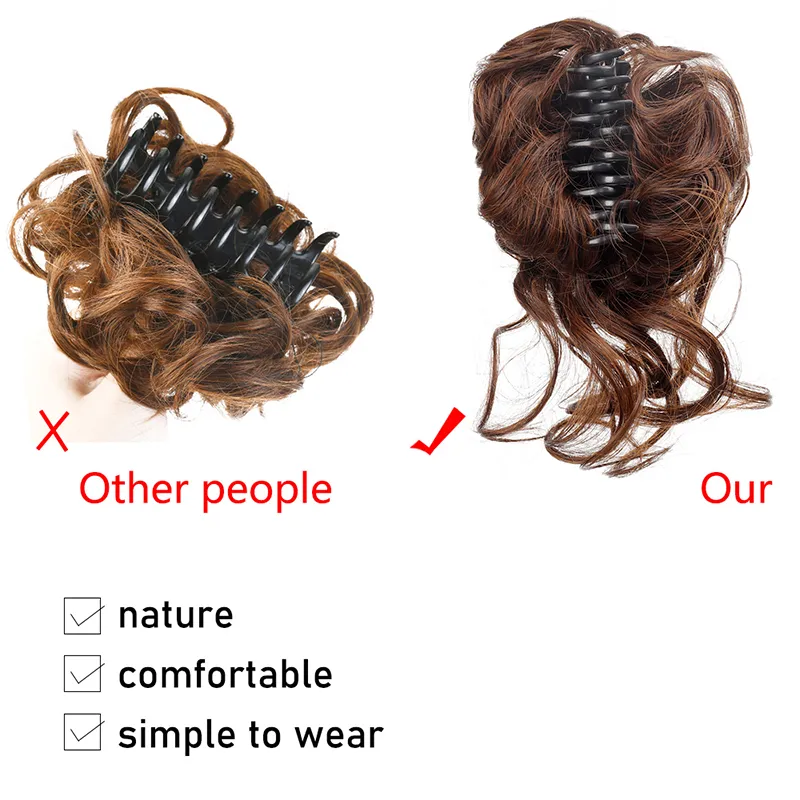 Synthetic Hair Clip Messy Curly hair wigs for women Bun Claw Extension Chignon Hairpiece for Women Fake hair