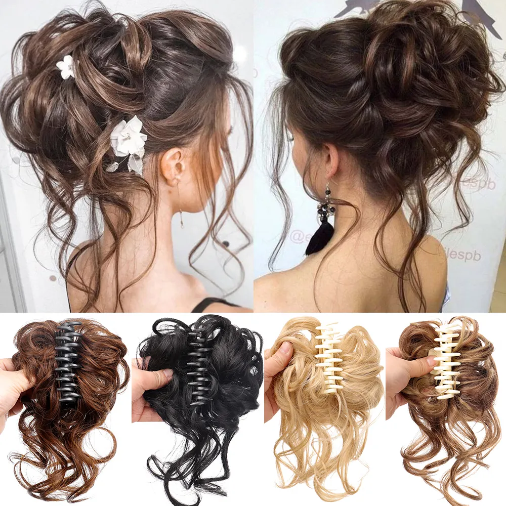 Hair Clip Messy Curly hair wigs for women Bun Claw Extension Chignon Hairpiece