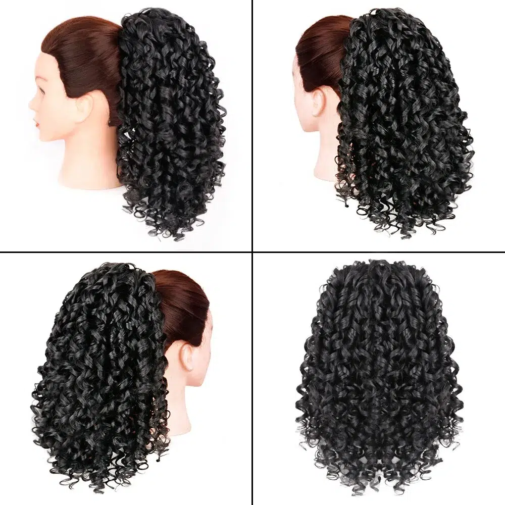 AZQUEEN Synthetic Hair Fiber Heat-Resistant Curly Hair With Ponytail Fake Hair Chip-in Hair Extensions Drawstring Elastic Band