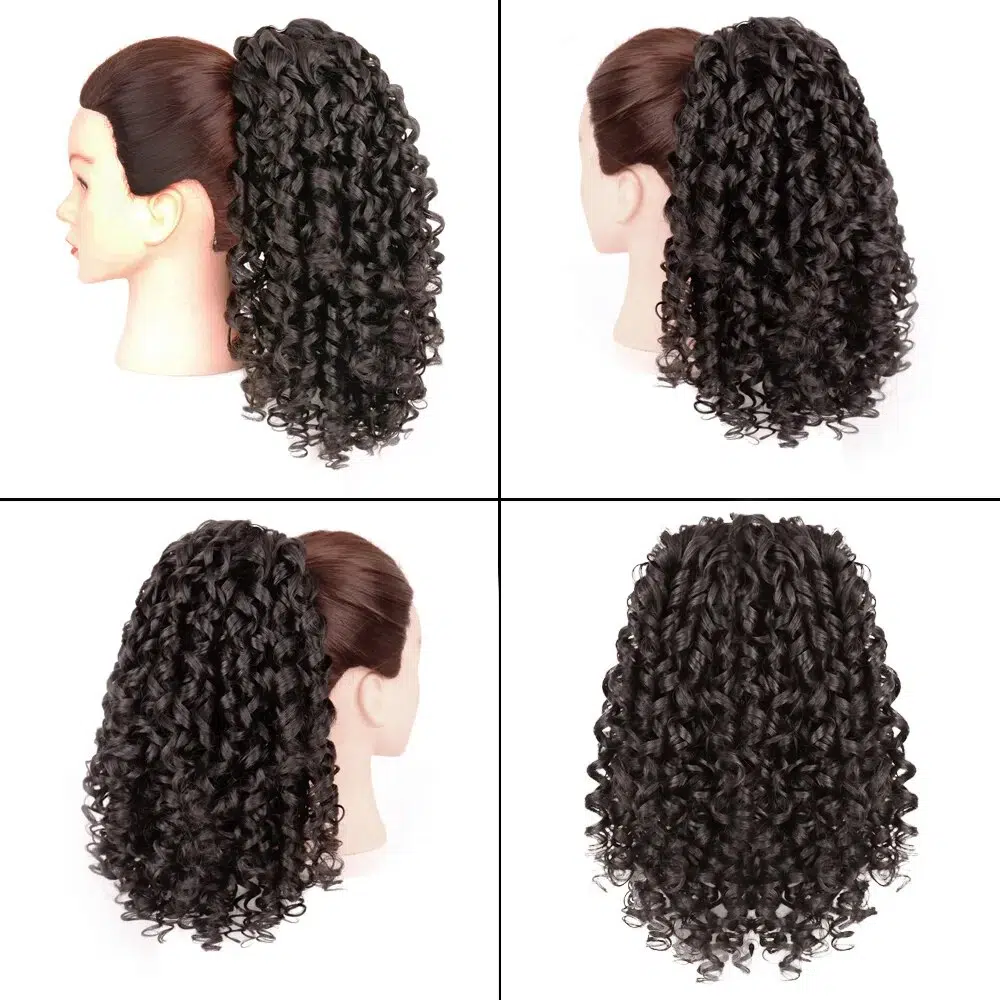 AZQUEEN Synthetic Hair Fiber Heat-Resistant Curly Hair With Ponytail Fake Hair Chip-in Hair Extensions Drawstring Elastic Band