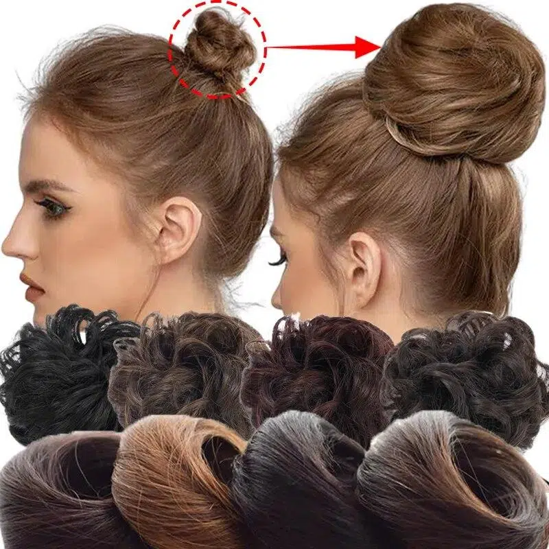 Bun Natural Hair Ring Fluffy Wig Loop Invisible Seamless Hair Decoration Women Girls Hair Tie Braiding Styling