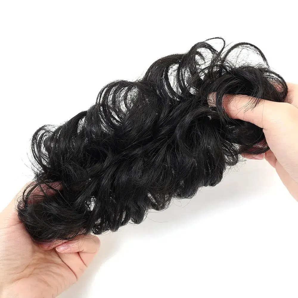 Fluffy Wig Loop Invisible Seamless Bun Natural Synthetic Hair Ring Fluffy Hair Decoration Women Girls Hair Tie Braiding Styling