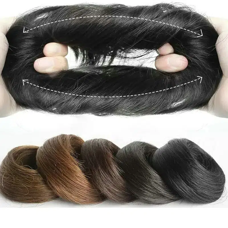 Fluffy Wig Loop Invisible Seamless Bun Natural Synthetic Hair Ring Fluffy Hair Decoration Women Girls Hair Tie Braiding Styling