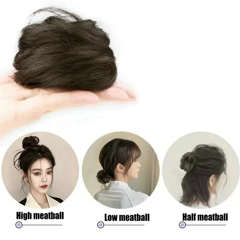 Fluffy Wig Loop Invisible Seamless Bun Natural Synthetic Hair Ring Fluffy Hair Decoration Women Girls Hair Tie Braiding Styling