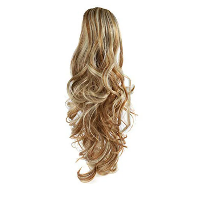 WHIMSICAL W Synthetic Wavy Claw Ponytail Clip In Ponytail Hair Extension Pony Tail Heat Resistant Natural Wave False Hairpiece