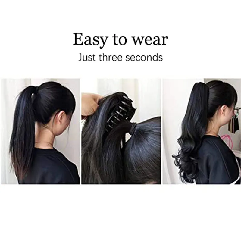 Ponytail Wavy Claw Ponytail Clip In Hair Extension Pony Tail Natural Wave Hairpiece