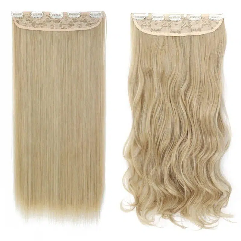 22" Natural Long Straight Hairpiece 5 Clip In Hair Extension - Image 3