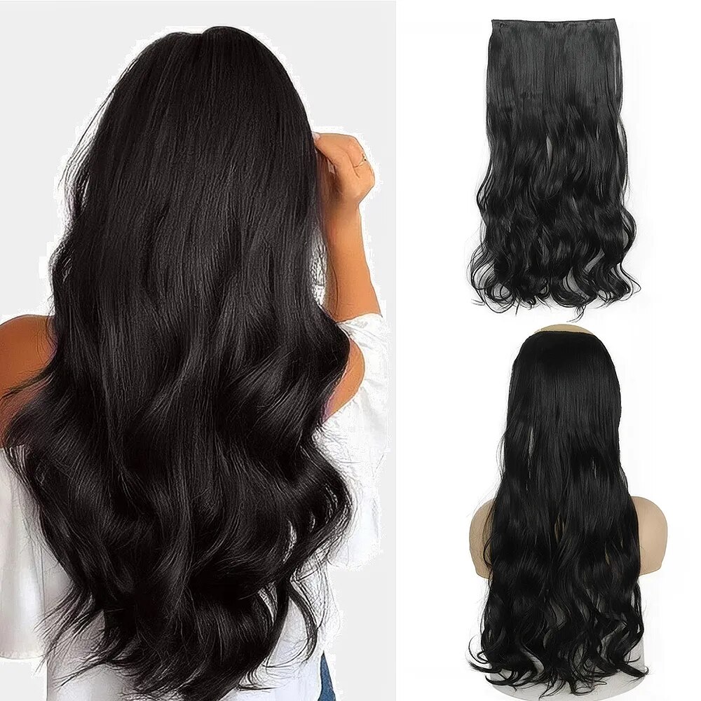 Long Wavy Hairstyle 22/32Inch 5 Clip In Hair Extensions Hairpiece 