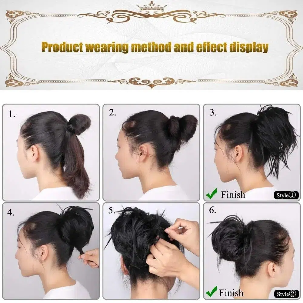 Synthetic Hair Bun LARGE Comb Clip In Curly Hair Extension Chignon Hair Pieces Women Updo Cover Hairpiece Extension