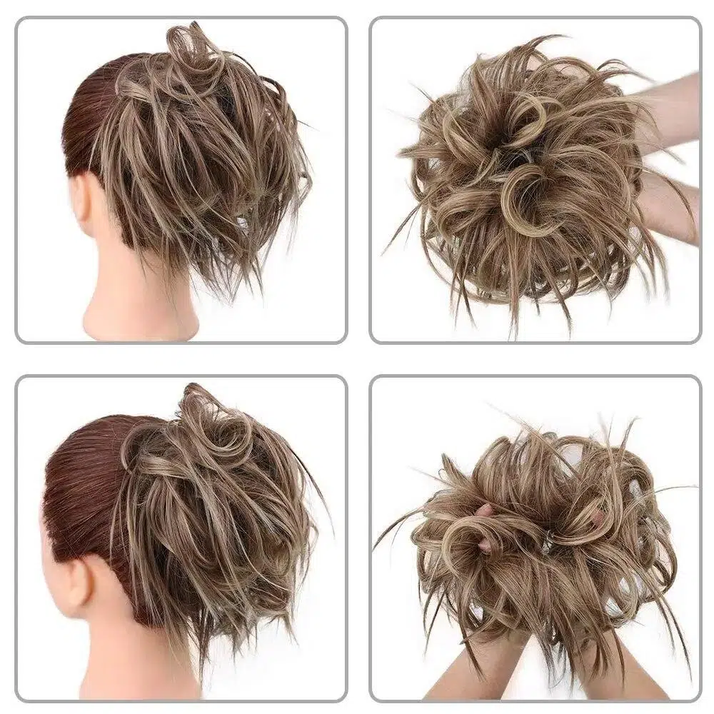 Synthetic Hair Bun LARGE Comb Clip In Curly Hair Extension Chignon Hair Pieces Women Updo Cover Hairpiece Extension