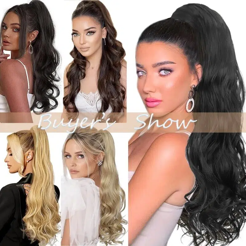 24Inch Long Wavy Claw Clip In Ponytail Hair Synthetic Extensions Pony Tail - Image 6