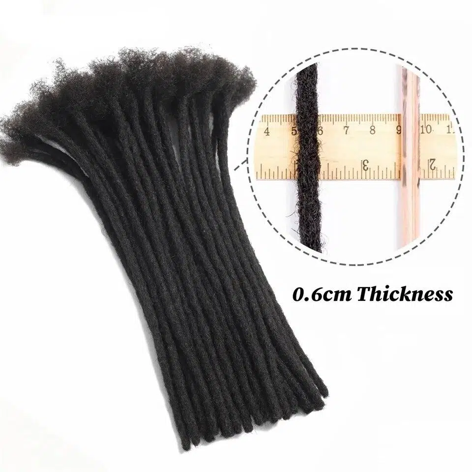 Dreadlock Extensions Real Human Hair For Man/Women 0.6cm Wedth Permanent Loc Extensions 40 Strands 8-30 Inch Brazilian Dreadlock