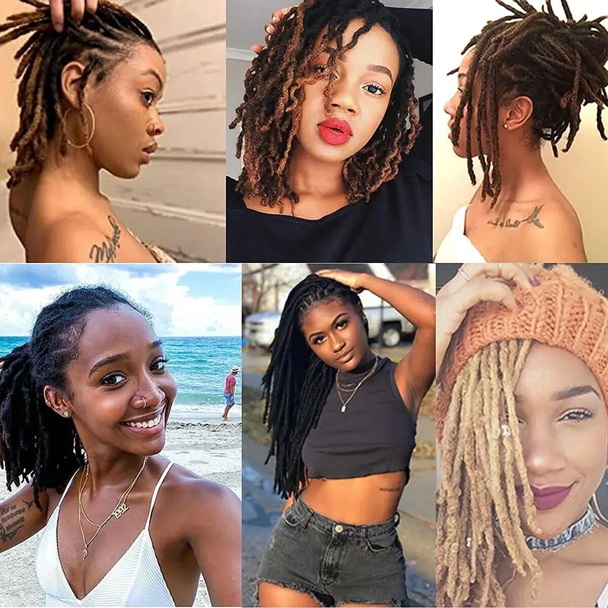Dreadlock Extensions Real Human Hair For Man/Women 0.6cm Wedth Permanent Loc Extensions 40 Strands 8-30 Inch Brazilian Dreadlock