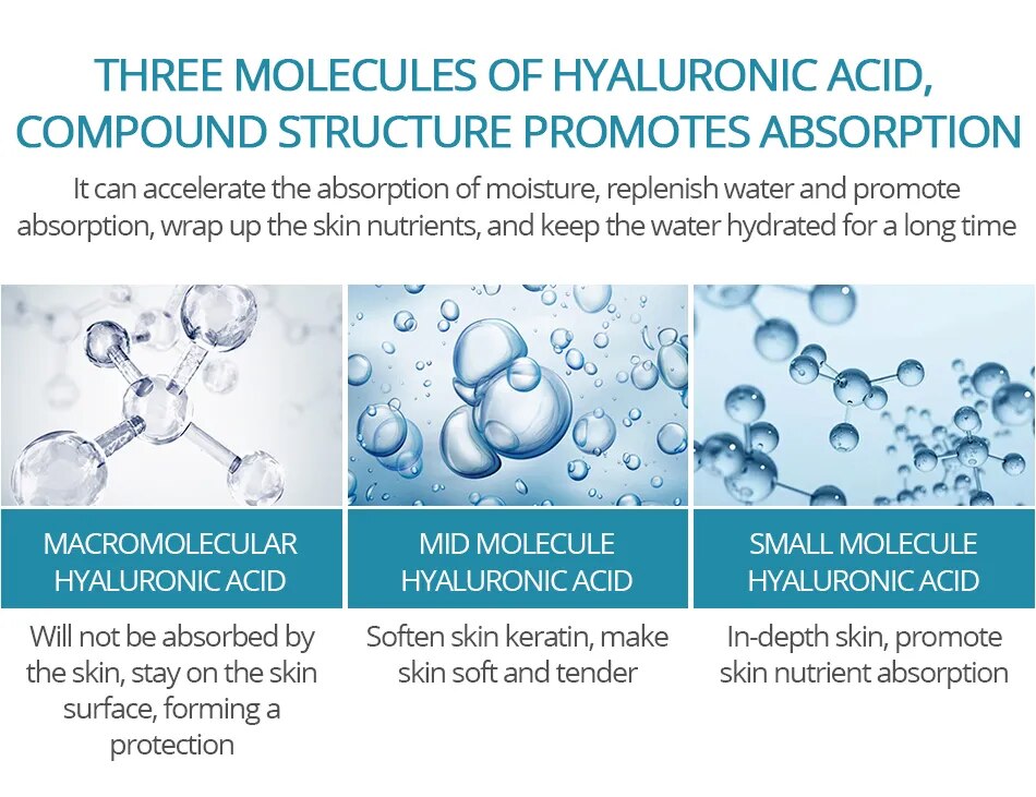 VIBRANT GLAMOUR Hyaluronic Acid Shrink Pore Face Serum Moisturizing Whitening Essence Anti-Aging Deep Hydration Skin Care 10pcs