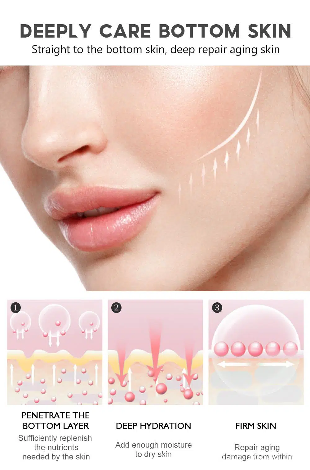 10PCS VIBRANT GLAMOUR Peptide Collagen Face Serum Anti-Aging Moisturizing Remove Wrinkle Fine Lines Whitening Firming Skin Care