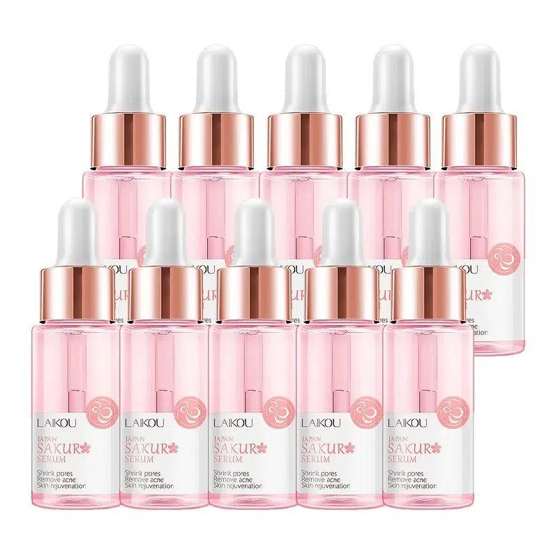 LAIKOU 10pcs Japan Sakura Serum Moisturizing Brightening Anti-Aging Whitening Cherry Blossoms Essence Shrink Pores Face Skincare