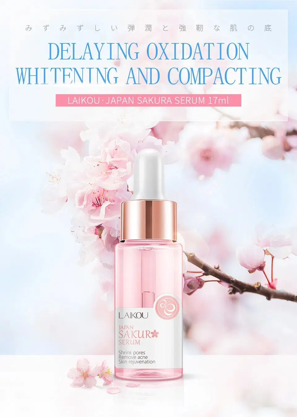 LAIKOU 10pcs Japan Sakura Serum Moisturizing Brightening Anti-Aging Whitening Cherry Blossoms Essence Shrink Pores Face Skincare