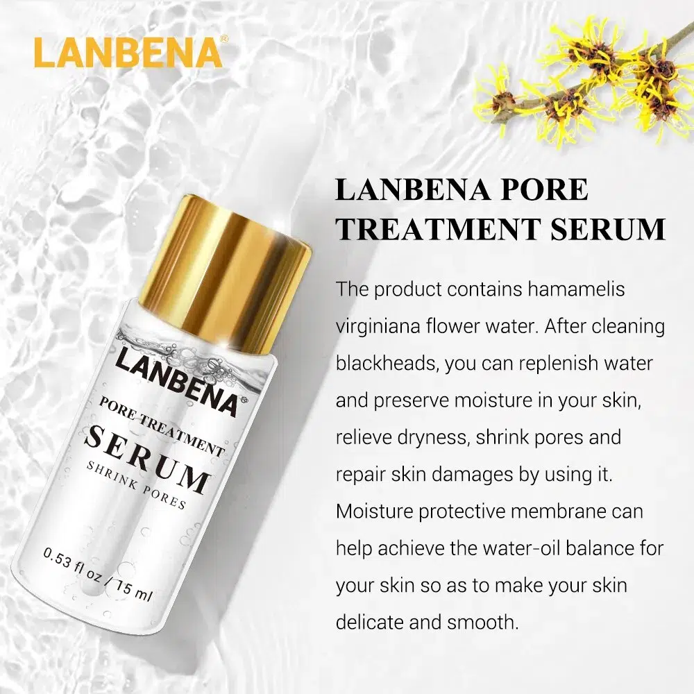 10PCS LANBENA Pore Treatment Serum Essence Shrink Pores Relieve Dryness Oil Control Repairing Smooth Skin Firming Moisturizing