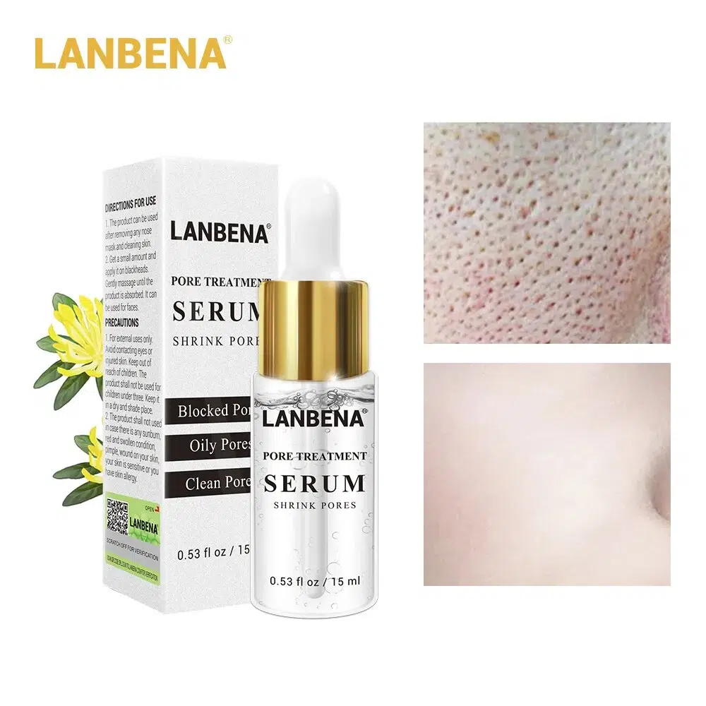 10PCS LANBENA Pore Treatment Serum Essence Shrink Pores Relieve Dryness Oil Control Repairing Smooth Skin Firming Moisturizing