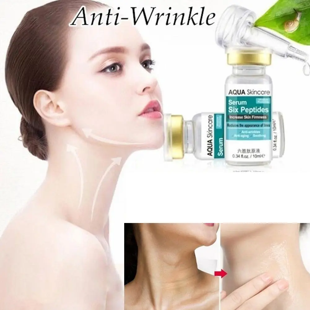 10PCS Six Peptides Face Serum Anti Wrinkles Anti-Aging Hyaluron Acid Essence Moisturizing Facial Skin Care