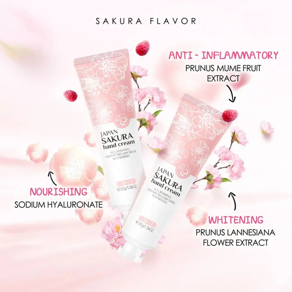 LAIKOU 8Pcs Sakura Face Skin Care Set Moisturizing Nourishing Serum Soothing Whitening Repairing Anti-Wrinkle Beauty Makeup Set