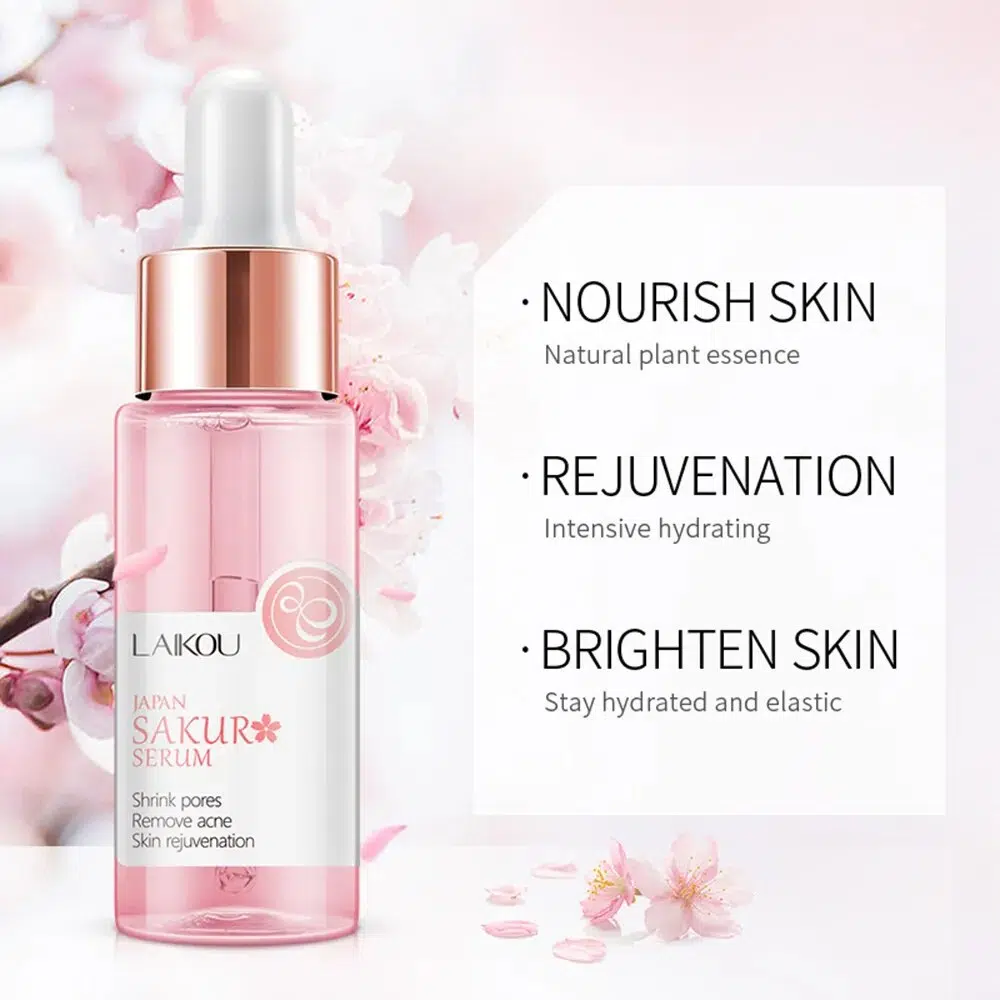 LAIKOU 8Pcs Sakura Face Skin Care Set Moisturizing Nourishing Serum Soothing Whitening Repairing Anti-Wrinkle Beauty Makeup Set