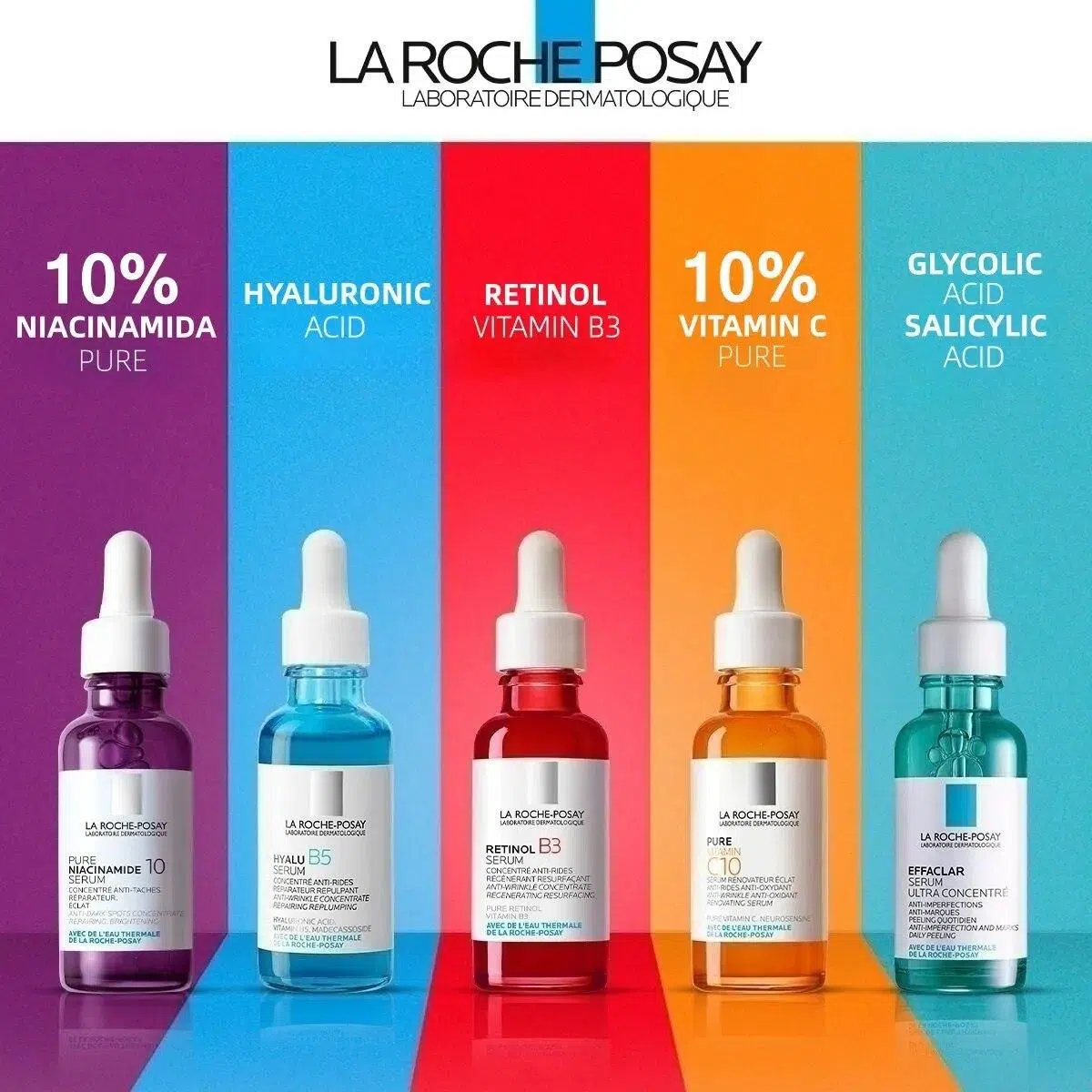 Original LA ROCHE POSAY Facial Repair Essence Niacinamide 10/B5/C10/B3/ Facial Serum Refreshing Repair Care Stability Moisturizing Essence