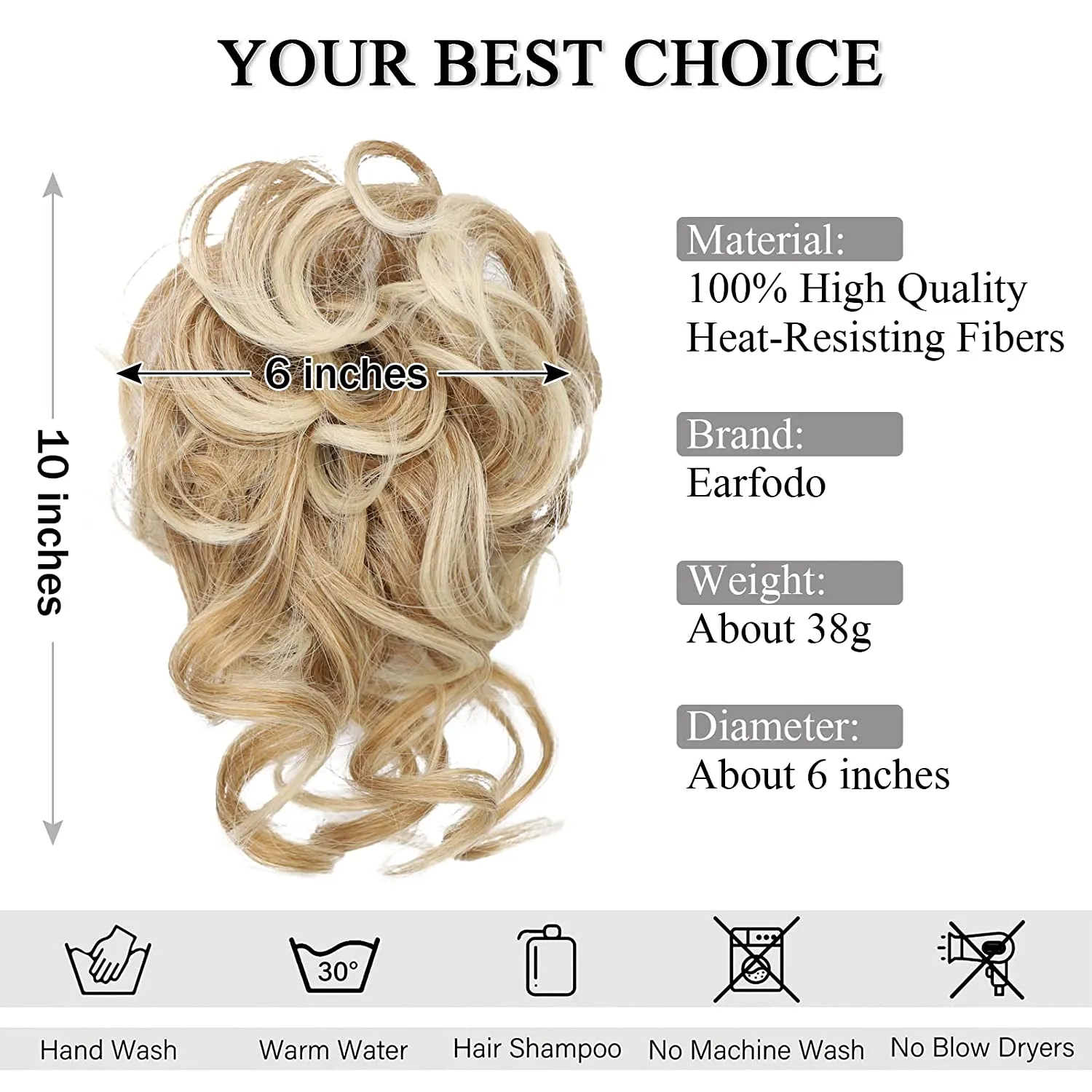 Shangzi Synthetic Hair Bun Chignon Messy Curly Hair Band Elastic Scrunchy False Hair Pieces Women Hairpins Black Brown Wig