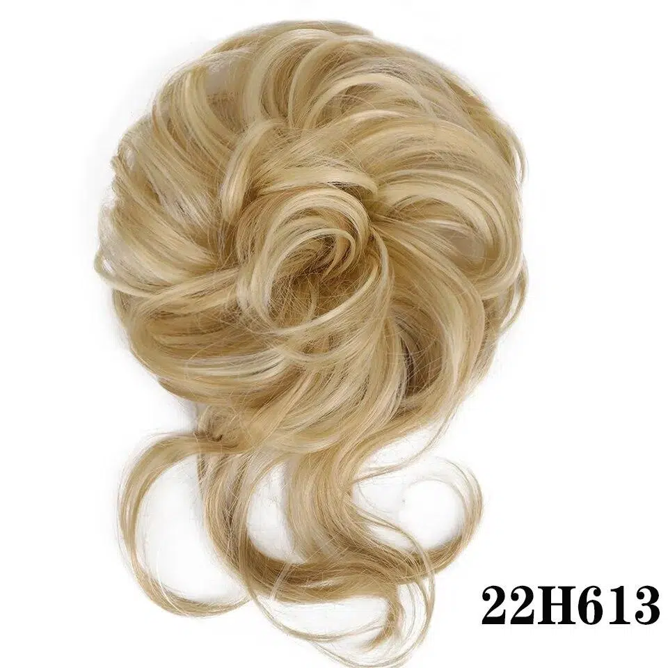 Shangzi Synthetic Hair Bun Chignon Messy Curly Hair Band Elastic Scrunchy False Hair Pieces Women Hairpins Black Brown Wig