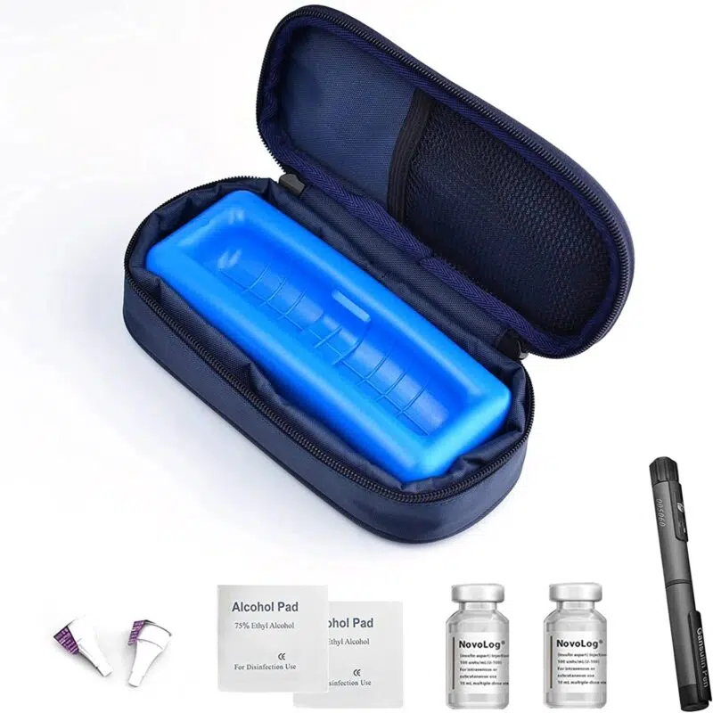 Insulin Cooler Travel Carrying Case Portable Diabetes Cold Medication Organizer  Insulated Pack Insulin Vial Freezer Bag with Protective Ice Brick - Image 2