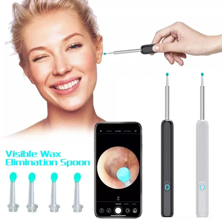 Wireless Smart Visual Ear Cleaner Otoscope 200W Endoscope Wax Removal Tool Earpick Mini Camera Health Care Cleaner For IOS