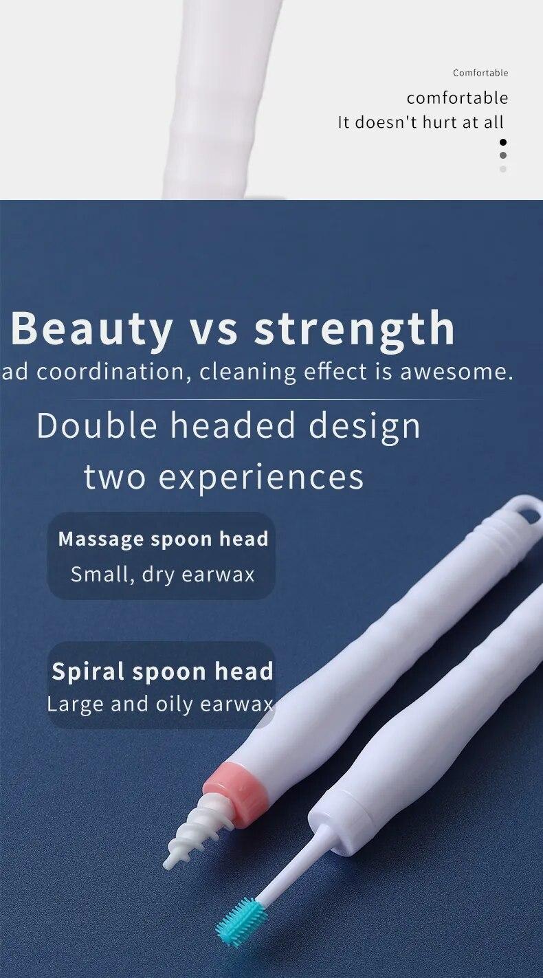 2023 New 3 In 1 Ear Cleaner Silicon Ear Spoon Tool Set 16 Pcs Care Soft Spiral For Ears Cares Health Tools Ear Wax Removal Tool