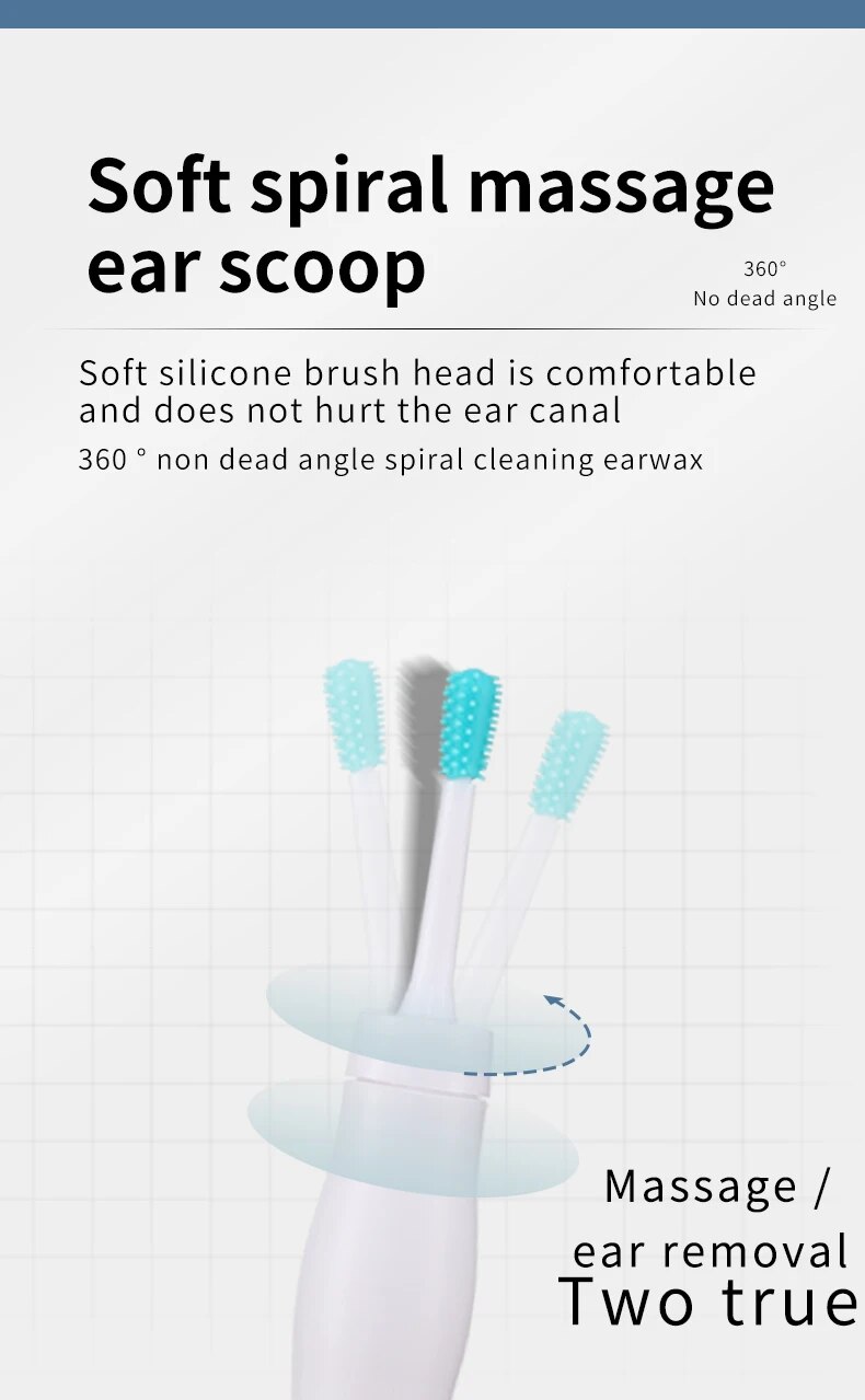 2023 New 3 In 1 Ear Cleaner Silicon Ear Spoon Tool Set 16 Pcs Care Soft Spiral For Ears Cares Health Tools Ear Wax Removal Tool