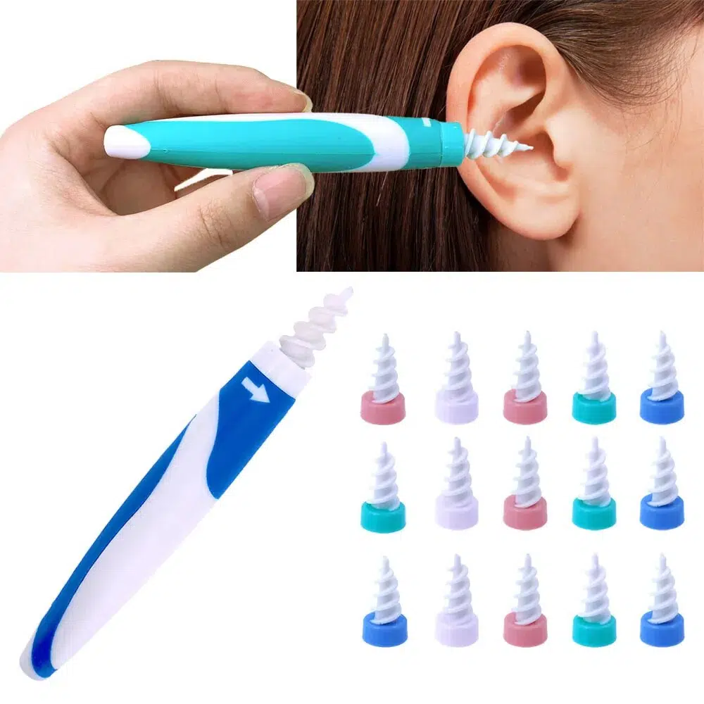 Ear Wax Removal Tool Soft Silicone 16 Replacement Heads Spiral Ear Cleaning Removal Ears Cleaner Plugs Spirals Care