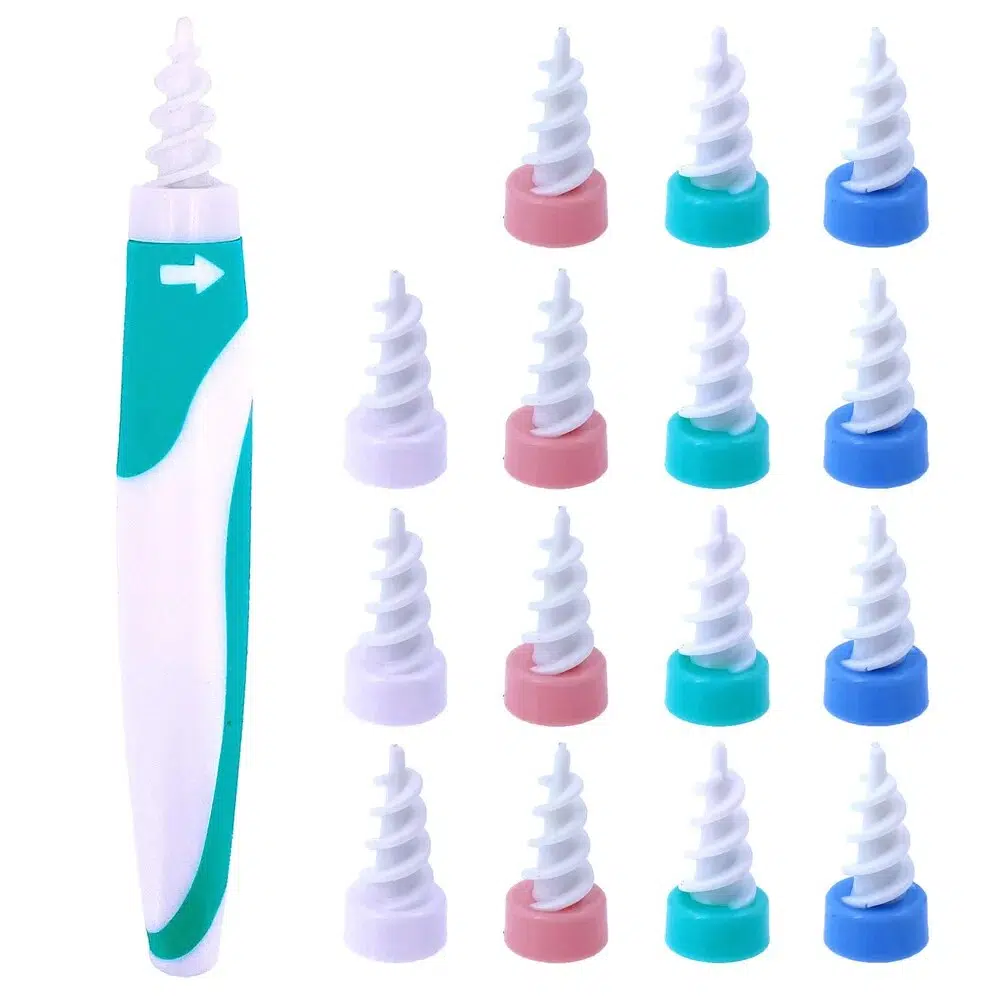 Ear Wax Removal Tool Soft Silicone Spiral Ear Cleaning 16 Replacement Heads Removal Ears Cleaner Plugs Spirals Care