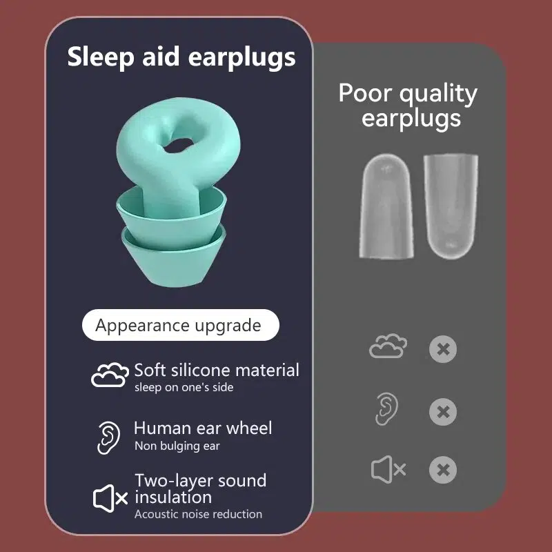 Noise Proof Silicone Earplugs Sound Insulation Sleep Ear Plug Waterproof Swimming Earbuds Noise Protection for Sleeping Diving