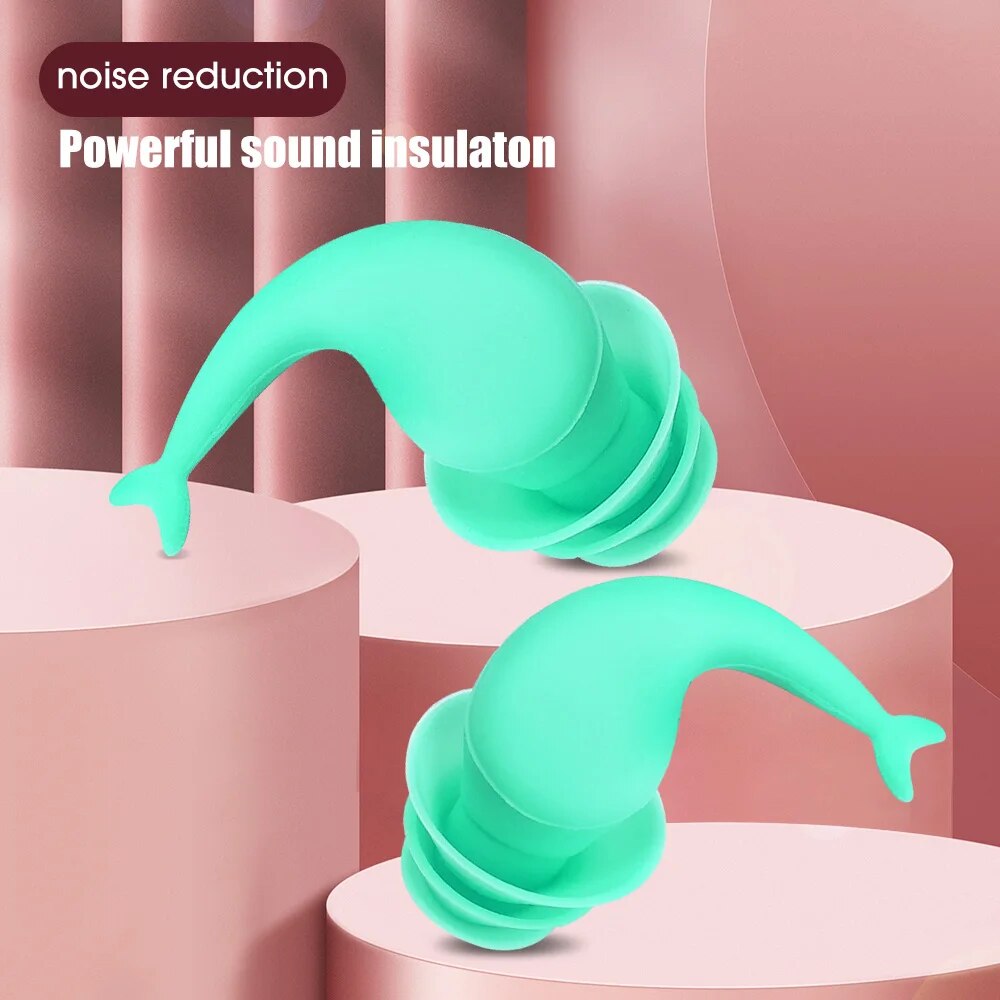 Ear Plugs Noise Canceling Anti Noise Silicone Earplugs For Comfort Natation Sleeping Swimming Diving Surf Soft Ear Protector Waterproof Swimming 