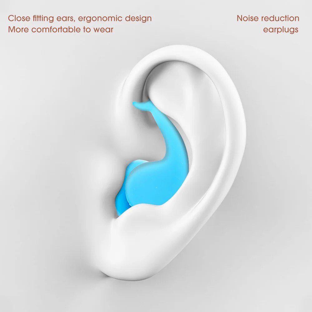 Ear Plugs Noise Canceling Anti Noise Silicone Earplugs For Comfort Natation Sleeping Swimming Diving Surf Soft Ear Protector Waterproof Swimming 