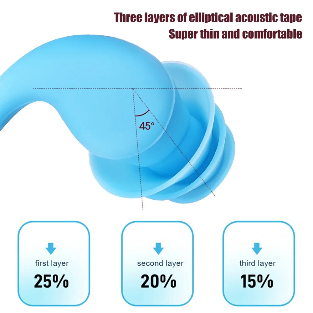 Anti Noise Silicone Earplugs For Comfort Natation Sleeping Swimming Diving Surf Soft Ear Protector Waterproof Swimming Ear Plugs