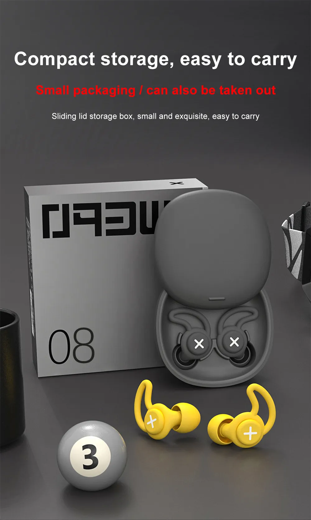 Sleep Noise Reduction Earplug Silicone Black Sleep Soundproof Memory Foam Tapones Oido Ruido Anti Snoring Ear Protection Plugs